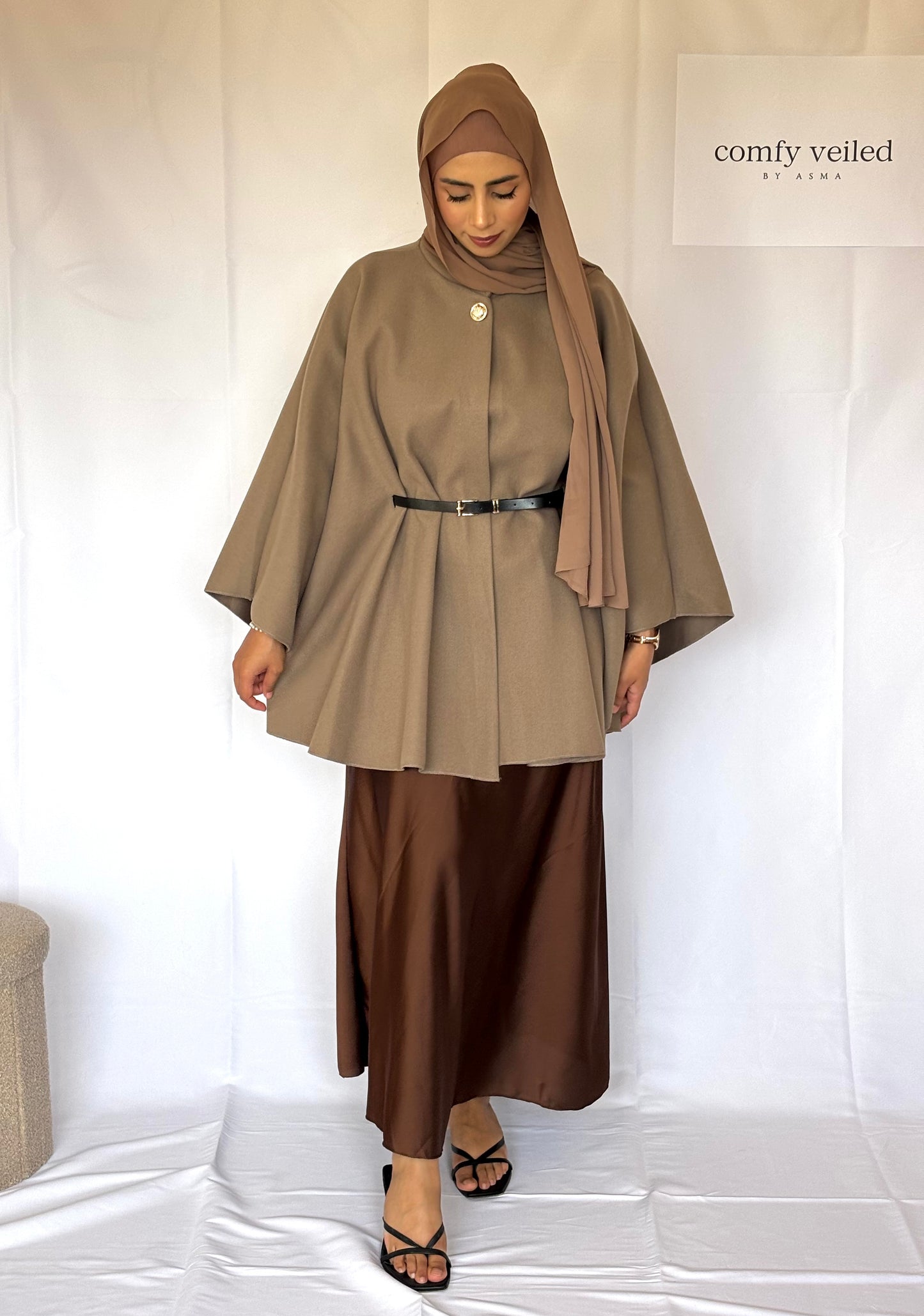 Aaliyah Mocha Cape Jacket