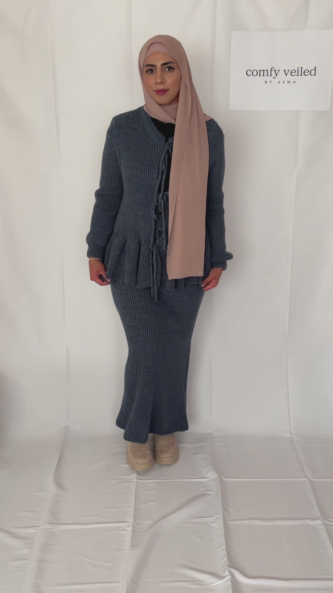 Modest 2 piece winter outfit Dark Blue