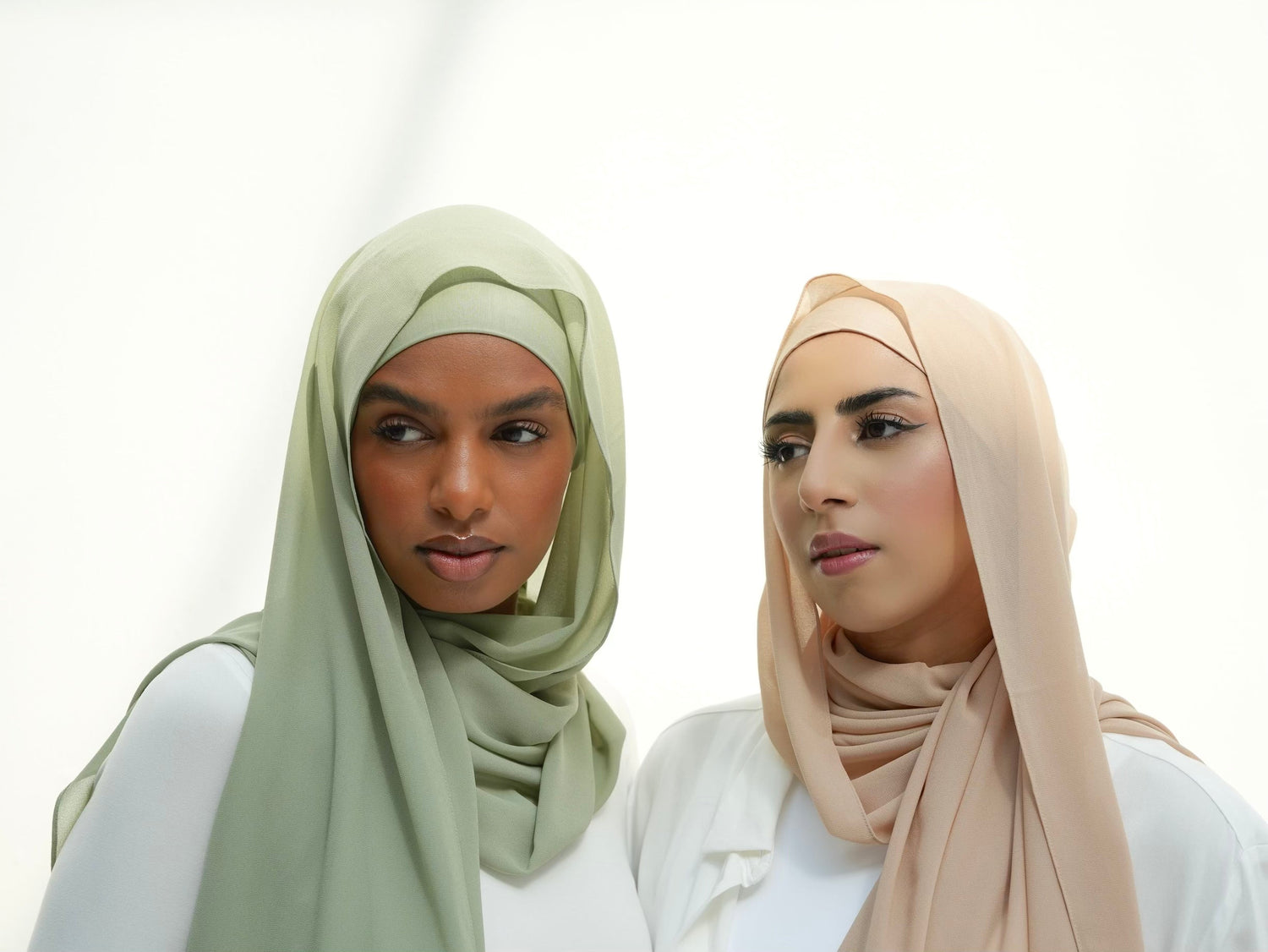 Matching Chiffon Hijabs & Bamboo Undercap Sets