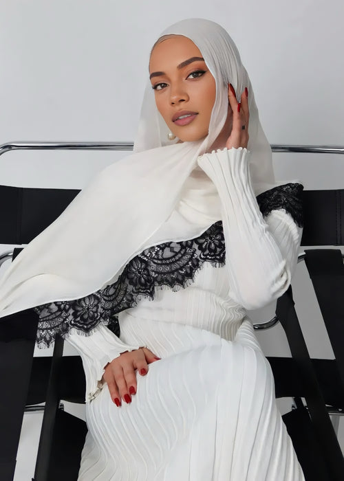 White Swan - MODAL LACE HIJAB