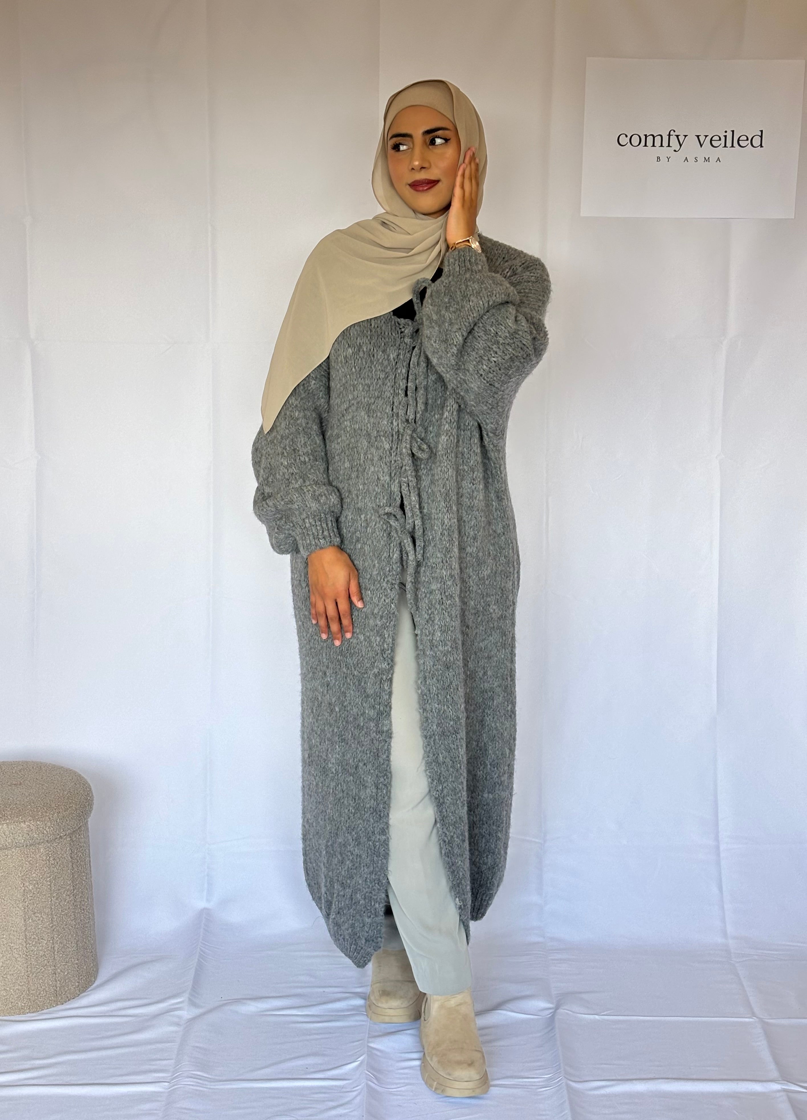 Long cardigan winter color Dark Grey