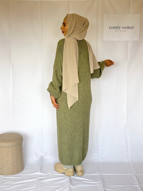 Long cardigan winter color Pistachio