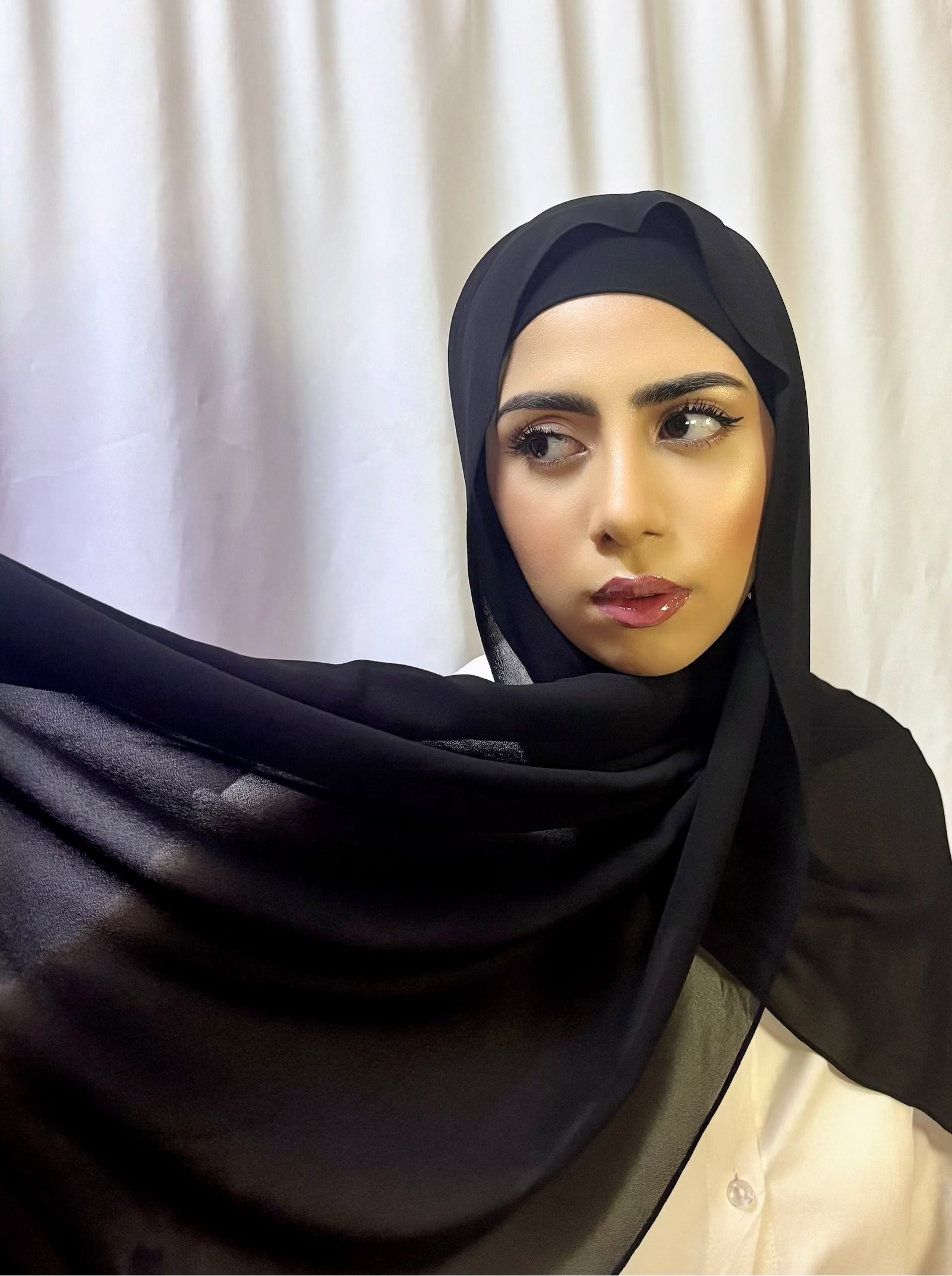 MIDNIGHT BLACK - Matching Hijab & Non-Slip Undercap