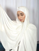 ANGELIC WHITE - Matching Hijab & Non-Slip Undercap