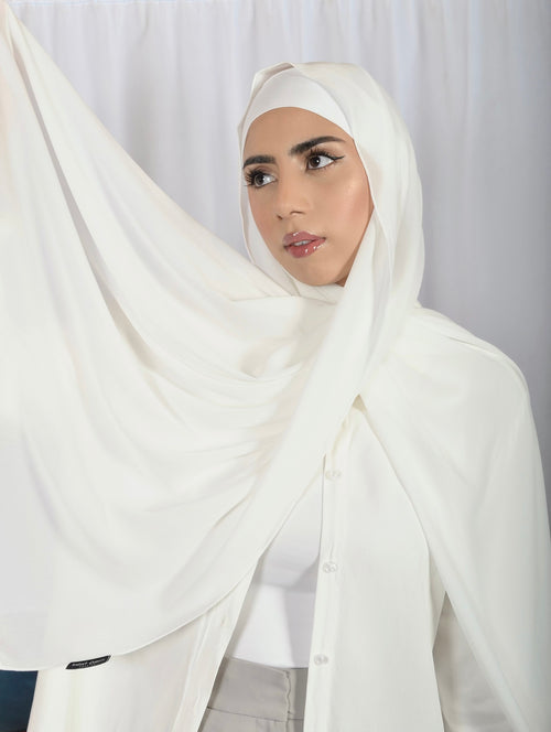 ANGELIC WHITE - Matching Hijab & Non-Slip Undercap