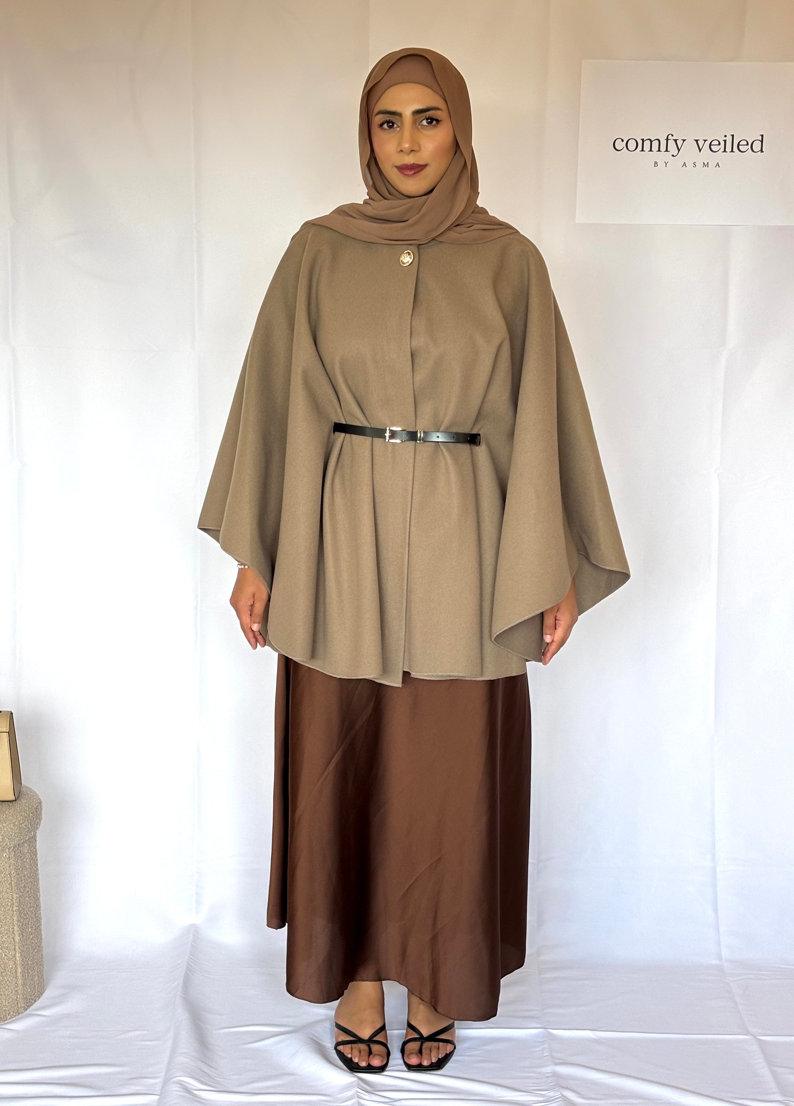 Aaliyah Mocha Cape Jacket