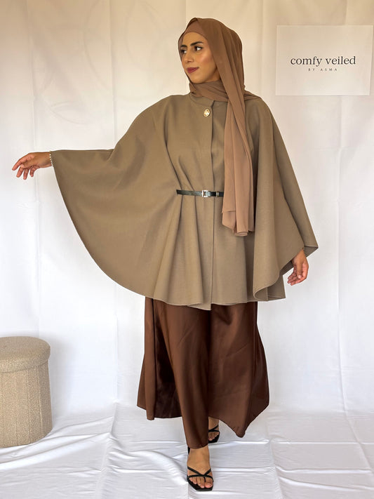 Aaliyah Mocha Cape Jacket
