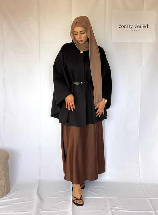 Aaliyah Black Cape Jacket