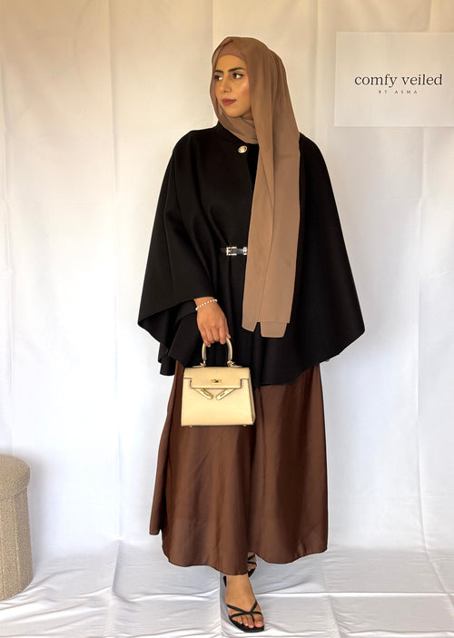 Aaliyah Black Cape Jacket