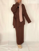 2 piece modest winter outfit Brown