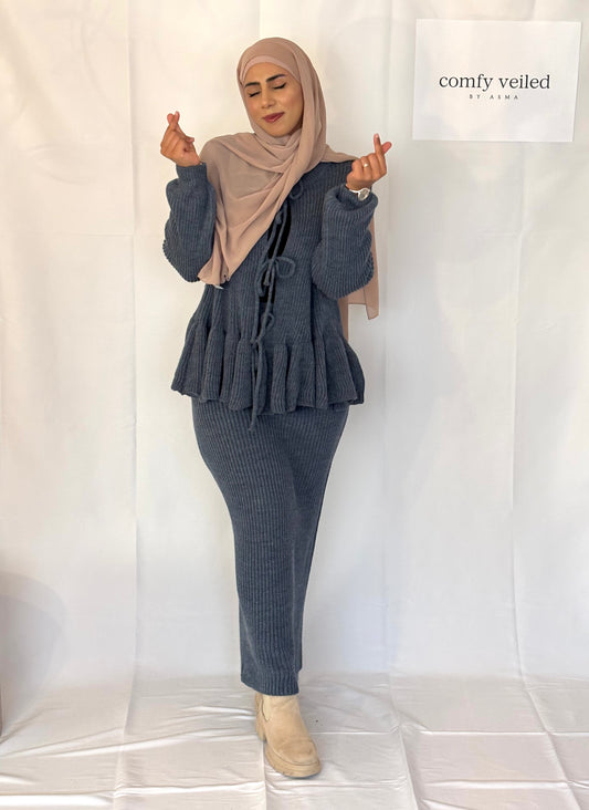 Modest 2 piece winter outfit Dark Blue