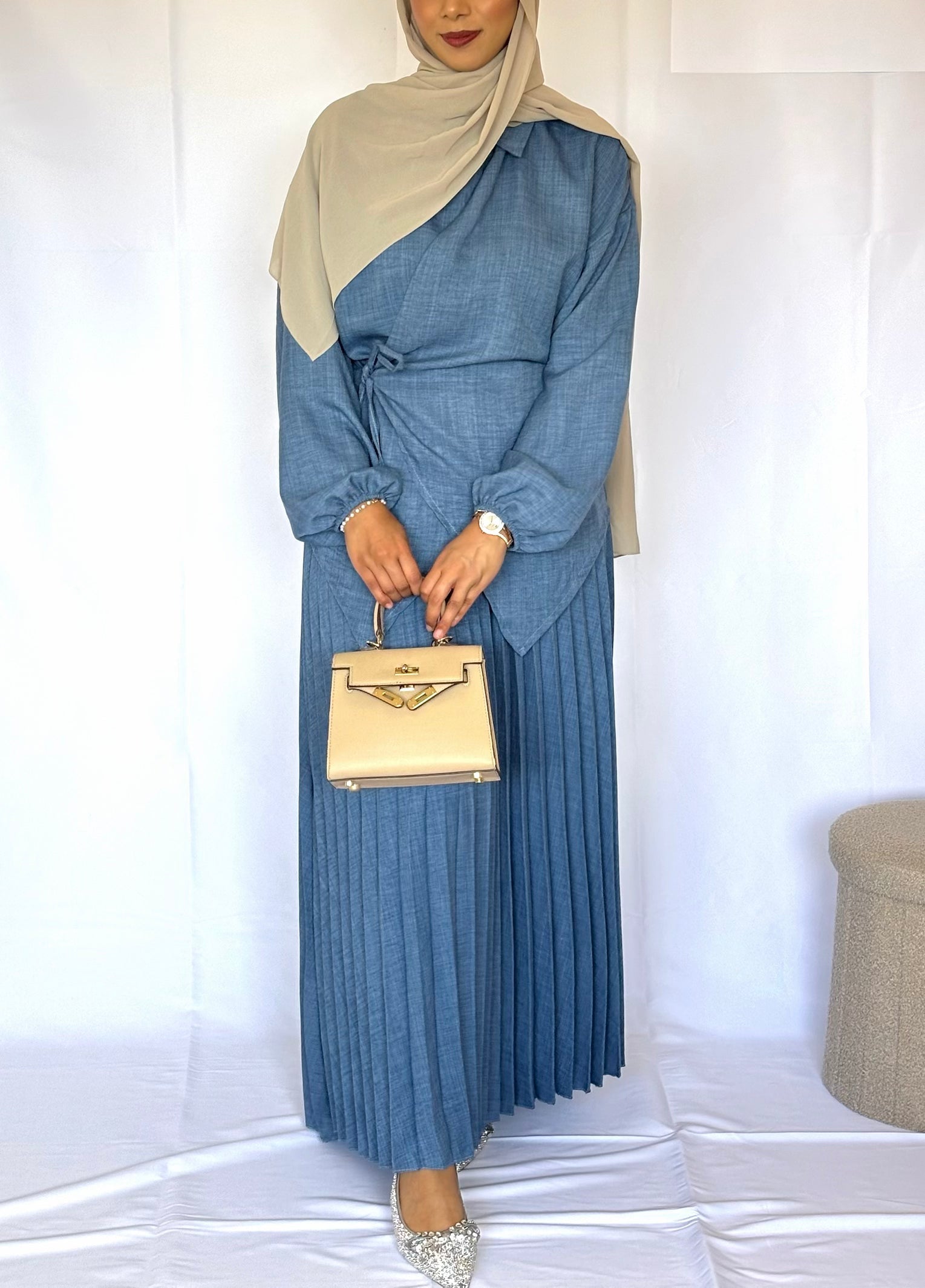 Modest 2-Piece Dress Denim