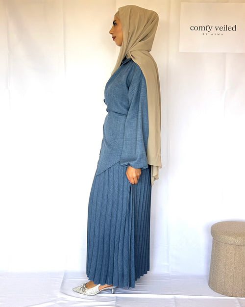 Modest 2-Piece Dress Denim