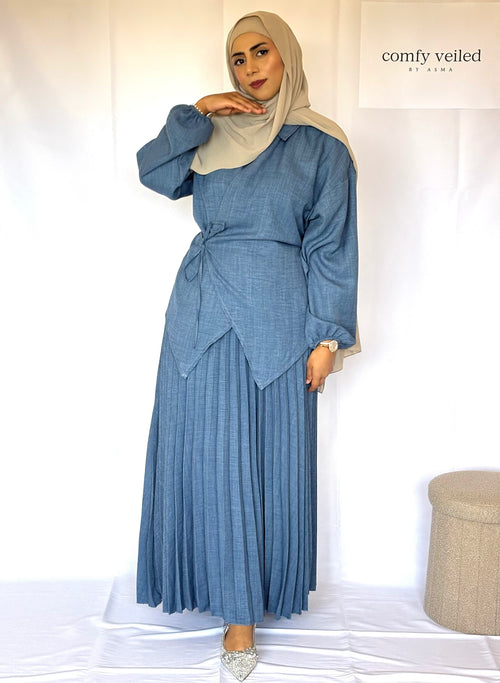 Modest 2-Piece Dress Denim