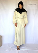 Modest 2-Piece Dress Cream