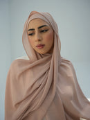 TAUPE BLUSH (Nude Pink Brown) - Rutschfestes Unterkopftuch & Passender Premium Chiffon Hijab