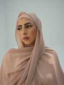 TAUPE BLUSH (Nude Pink Brown) - Rutschfestes Unterkopftuch & Passender Premium Chiffon Hijab