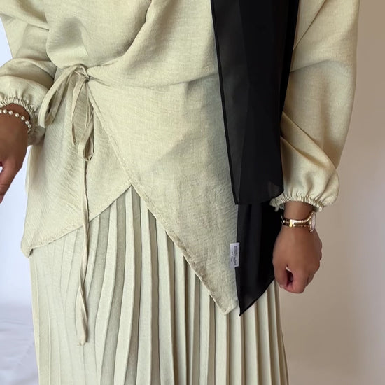 Modest 2-Piece Dress Cream