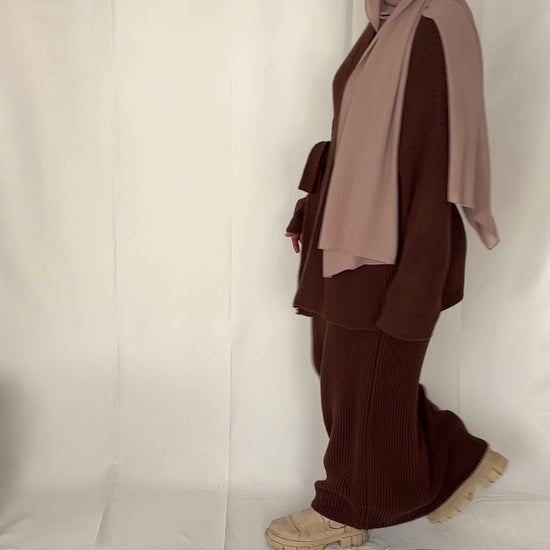 2 piece modest winter outfit Brown