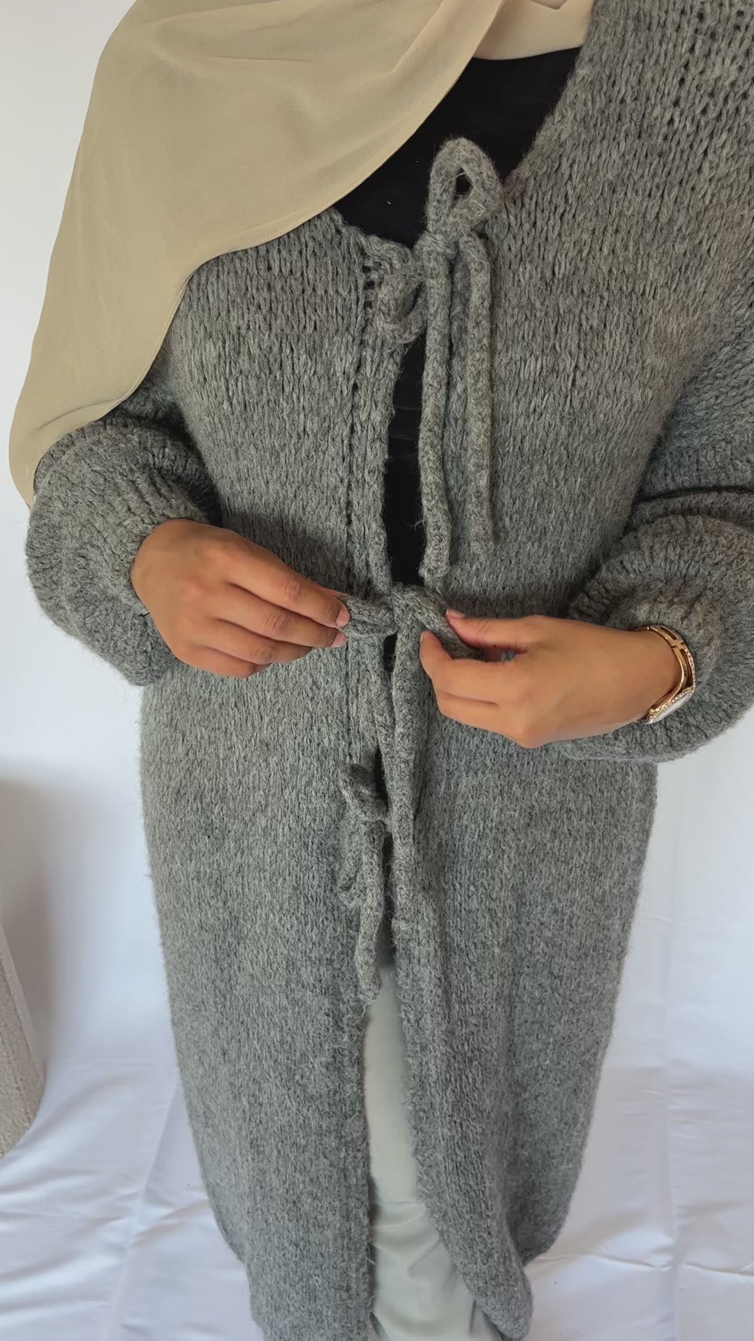 Long cardigan winter color Dark Grey